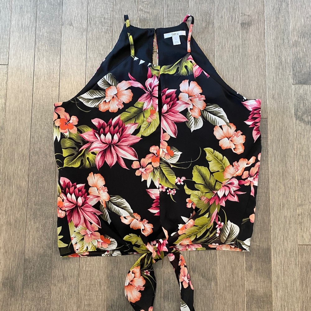 EUC Bar III Tropical Tie Waist Top